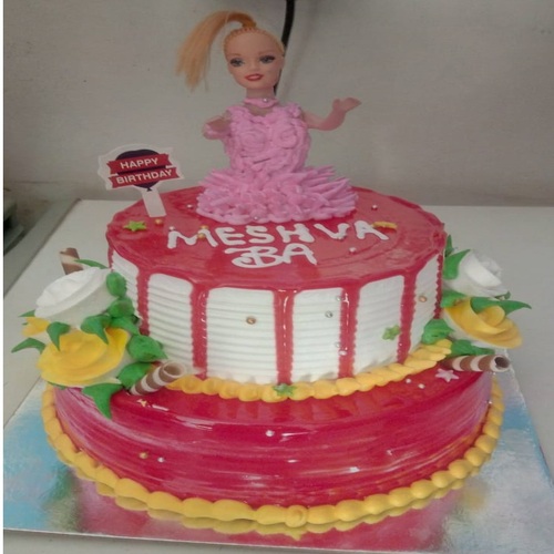 Buy Unleash Your Inner Princess with Pink Barbie Cake at Grace Bakery,  Nagercoil
