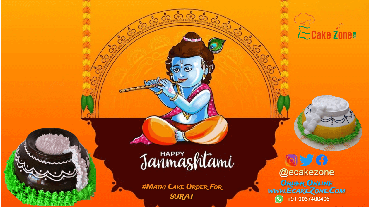 Order Baby Lord Krishna Janmashtami Poster Cake Online From KING BAKER'S N  BIRTHDAY DECOR'S,Muzaffarnagar